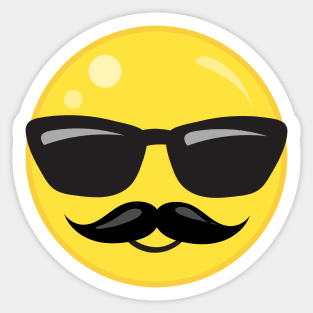 Smiling Face with Moustache and Sunglasses Sticker